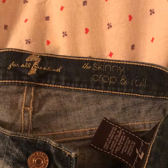 Jeans 7 FOR ALL MANKIND Skinny Crop Délavé - Taille 24, Longueur 21.5", Neuf Sans étiquette
